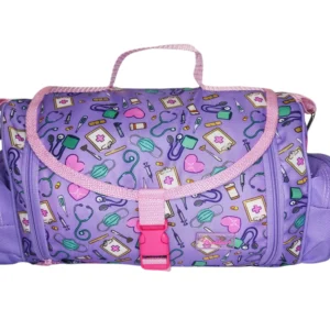 Maletín multi bolsas morado figuras