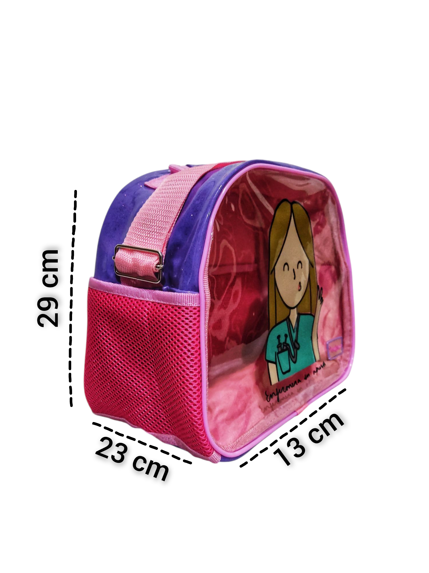 Bolso cruzado de hule cristal 02 Morado - Image 3