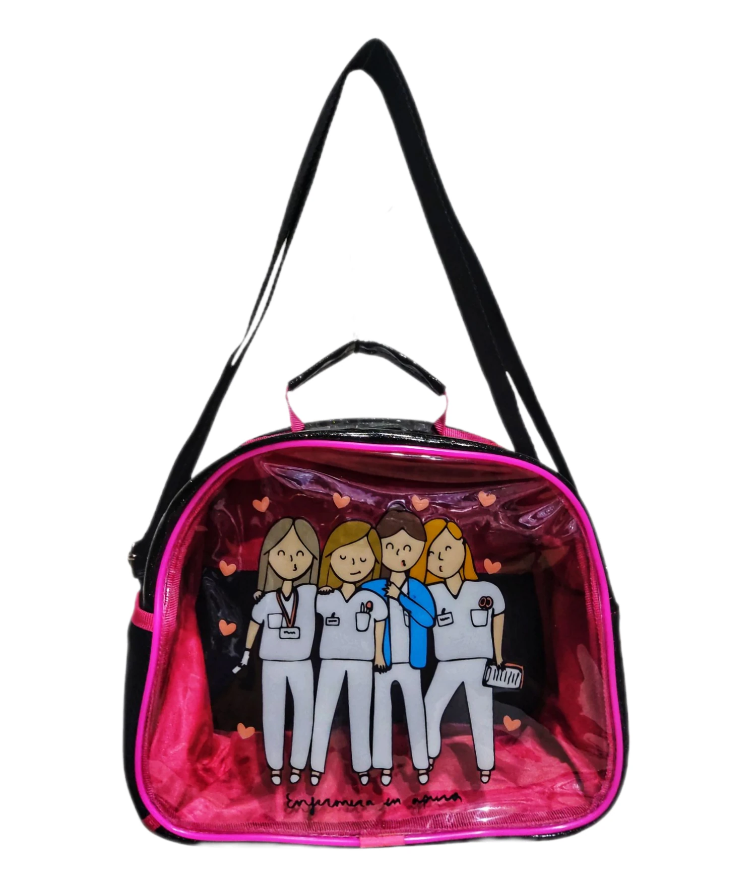 Bolso cruzado hule cristal 04 Negro