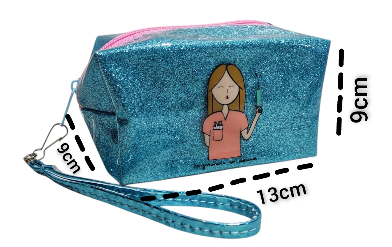 Cosmetiquera pequeña glitter 01 Azul