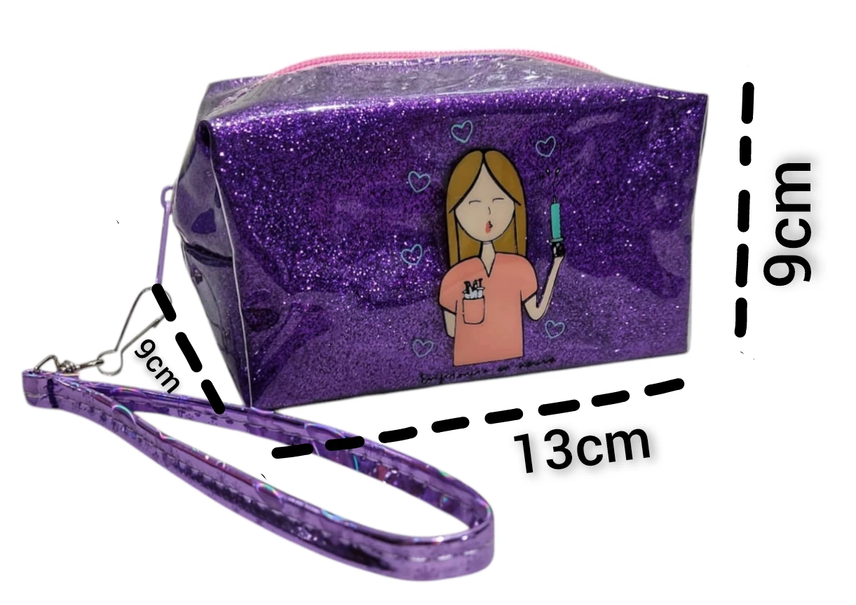 Cosmetiquera pequeña glitter 01 Morada