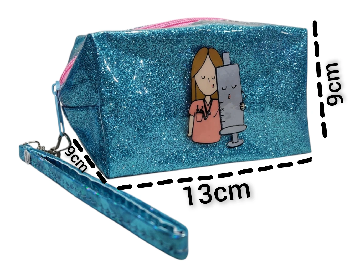Cosmetiquera pequeña glitter 03 Azul
