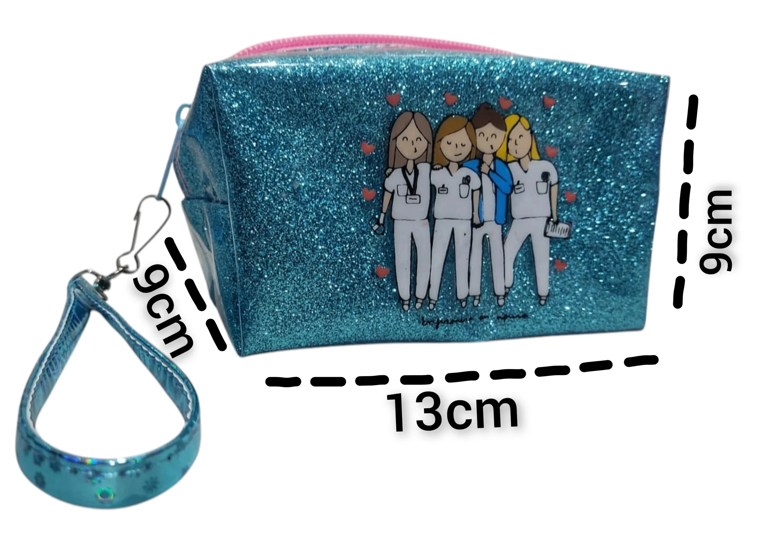 Cosmetiquera pequeña glitter 04 Azul