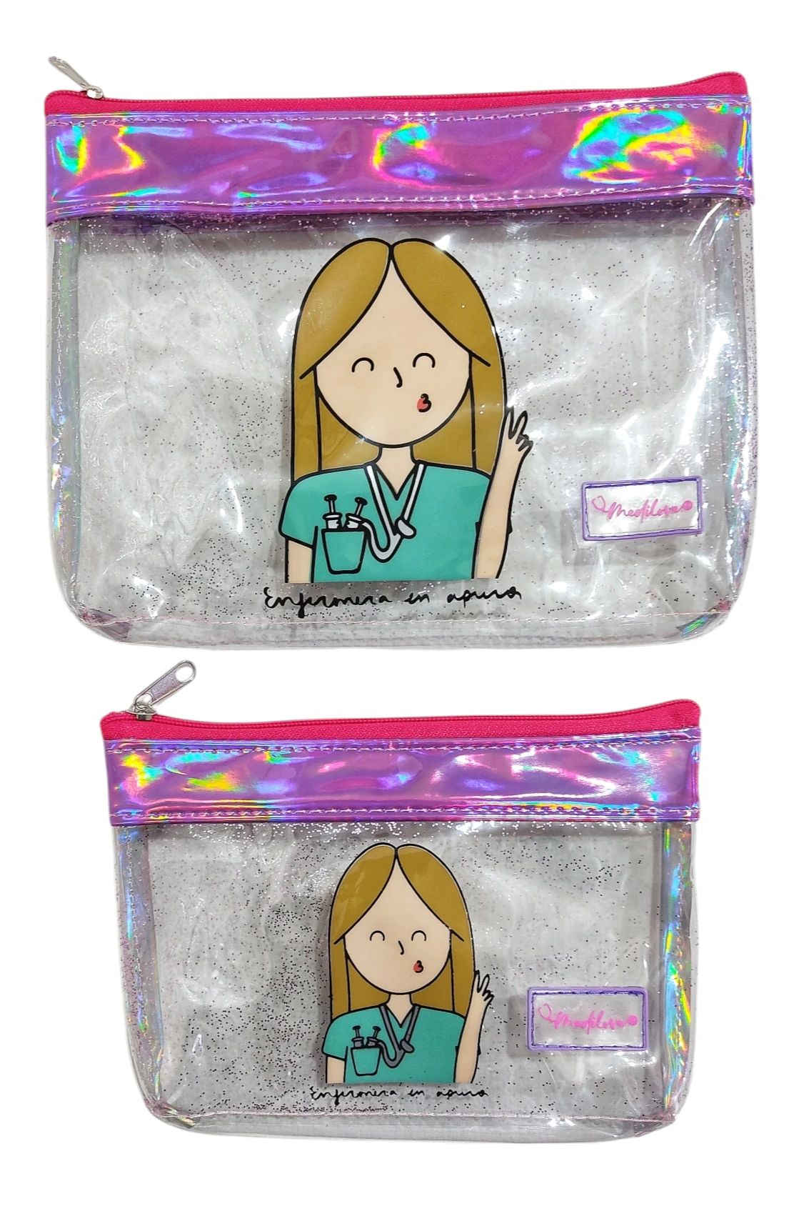 Dúo de bolsitos transparentes 02 Morada