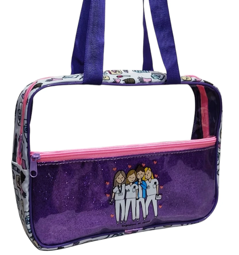 Maletín de Hombro Transparente 04 Morado
